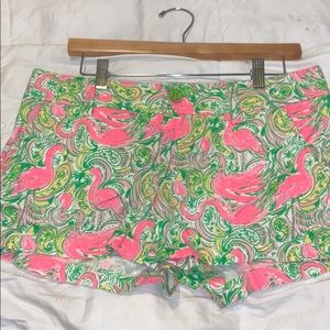 Lilly Pulitzer Walsh Shorts with Flamingos